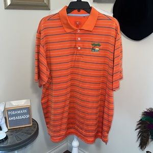 Vintage Adidas 2008 Torrey Pines US Open Striped Golf Shirts Orange. L
